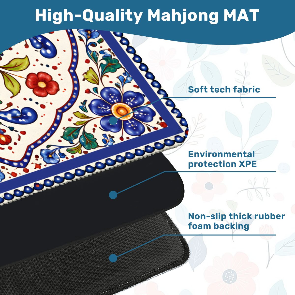 Pottery Porcelain Mini Mahjong Travel Mat - Splash Of Mahj And Color Co.