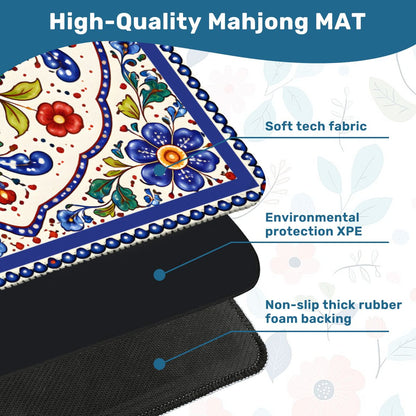 Pottery Porcelain Mini Mahjong Travel Mat - Splash Of Mahj And Color Co.