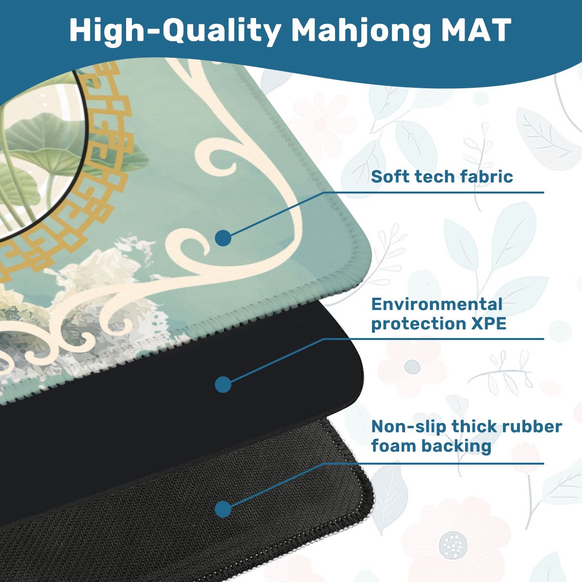 Sage Island Imperial Palm Heritage Collection Mahjong Mat - Splash of Color Co.