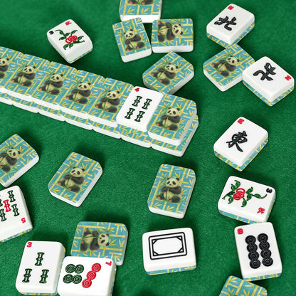 Bamboo Panda Bear American Mahjong Tiles And Carry Bag