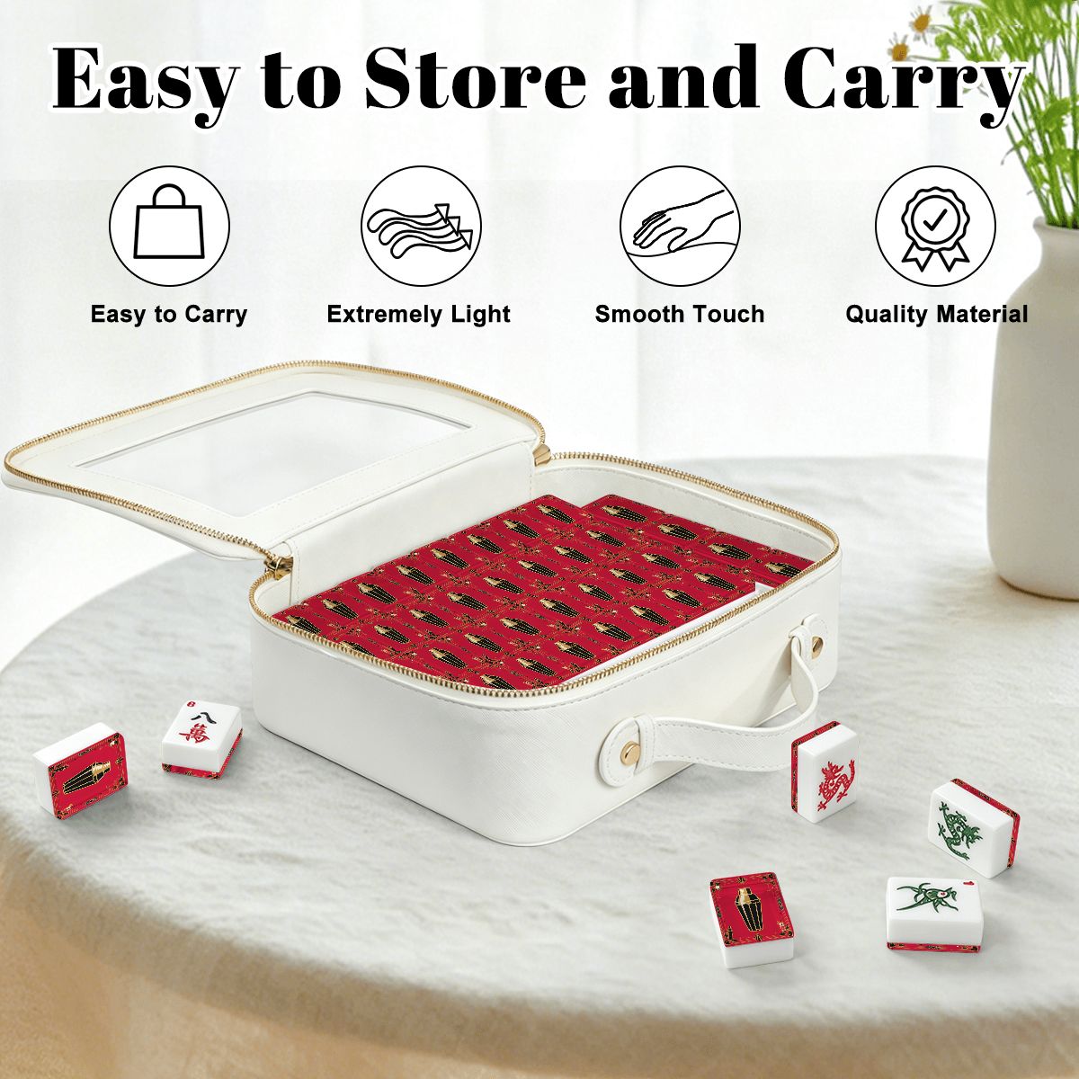 Art Deco Speakeasy Cocktail Shaker American Mahjong Tiles And Carry Case Bundle - Splash of Color Co.