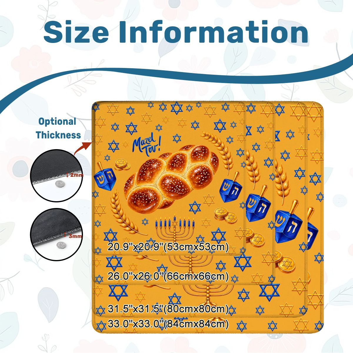 Mazel Tov Hanukkah Mahjong Mat - Splash Of Mahj And Color Co.