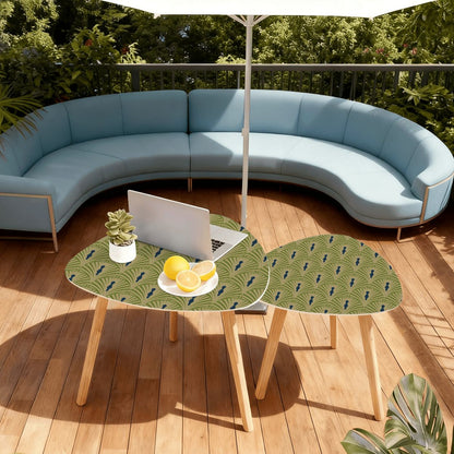 Art Deco Modern Nesting Tables, Army Green Navy Blue Designed - Splash of Color Co.