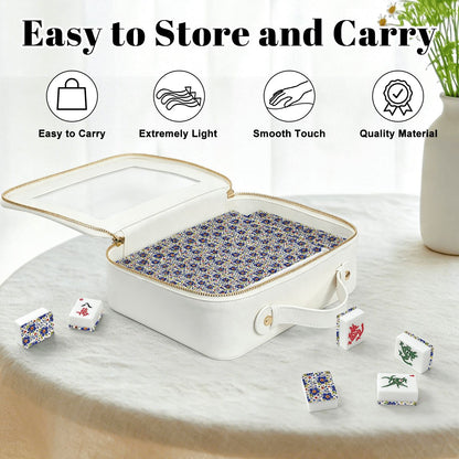 Pottery PORCELAIN Designed American Mahjong Tile Set And Carry Bag - Splash Of Mahj And Color Co.