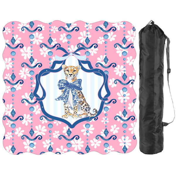 Charleston Cheetah Dainty Pink Scalloped Mahjong - Splash of Color Co.