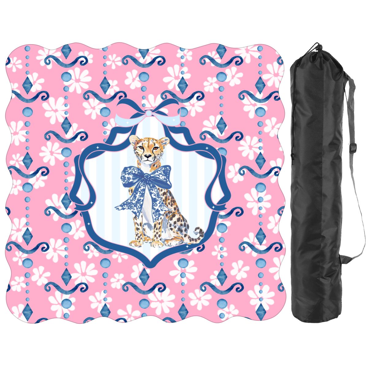 Charleston Cheetah Dainty Pink Scalloped Mahjong - Splash of Color Co.