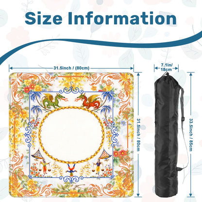 The Cirque Chinois Floral Mahjong Mat - Splash Of Mahj And Color Co.