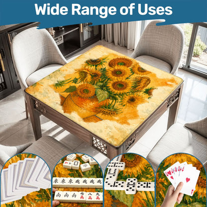 The Mahj Gogh Watercolor Sunflower Mahjong Mat - Splash Of Mahj And Color Co.
