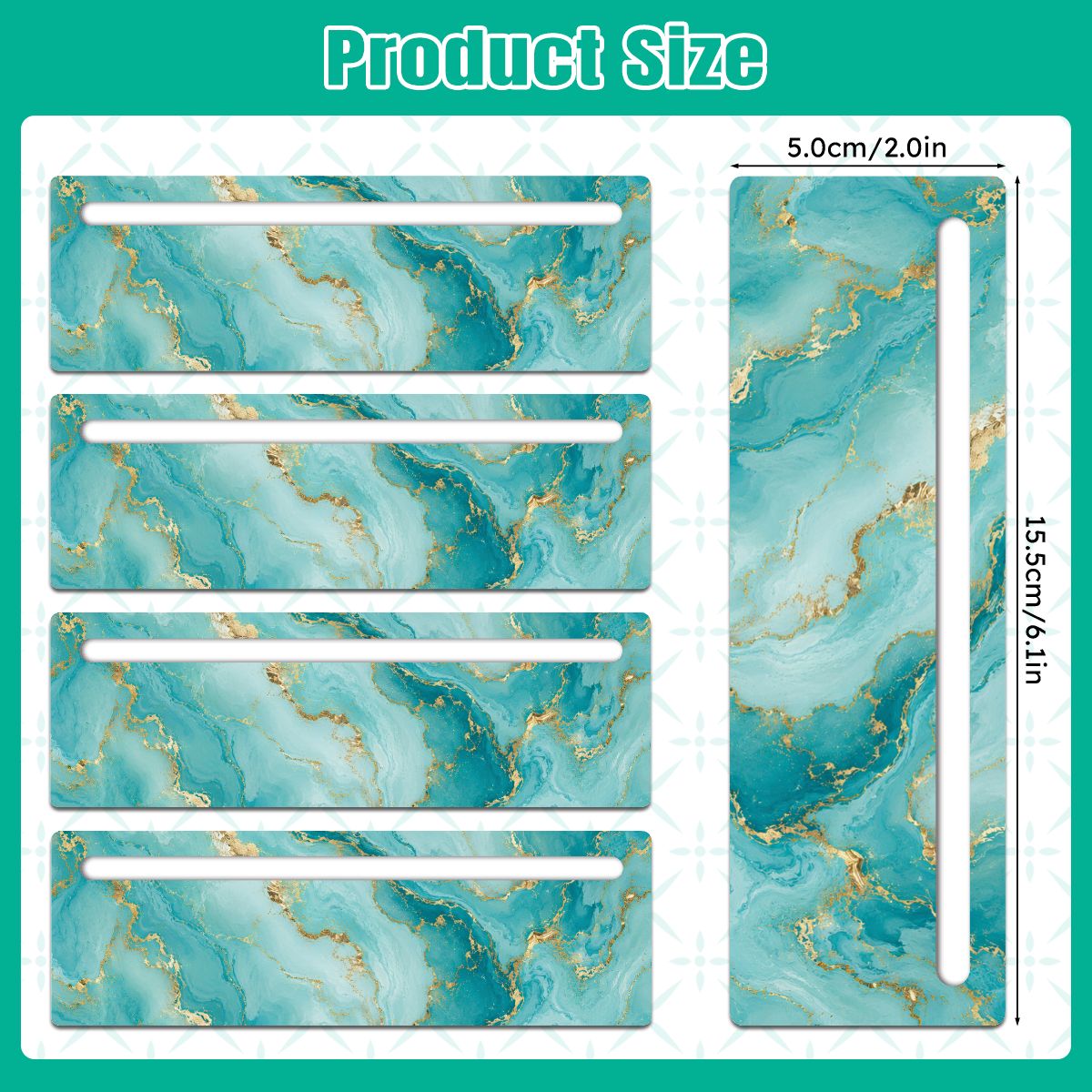 Ocean Blue Gold Gilded Mahjong Line Reader 4 Pack - Splash Of Mahj And Color Co.