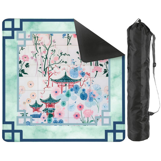 Mahjong Jade Whisper Watercolor Mahj Mat - Splash of Color Co.