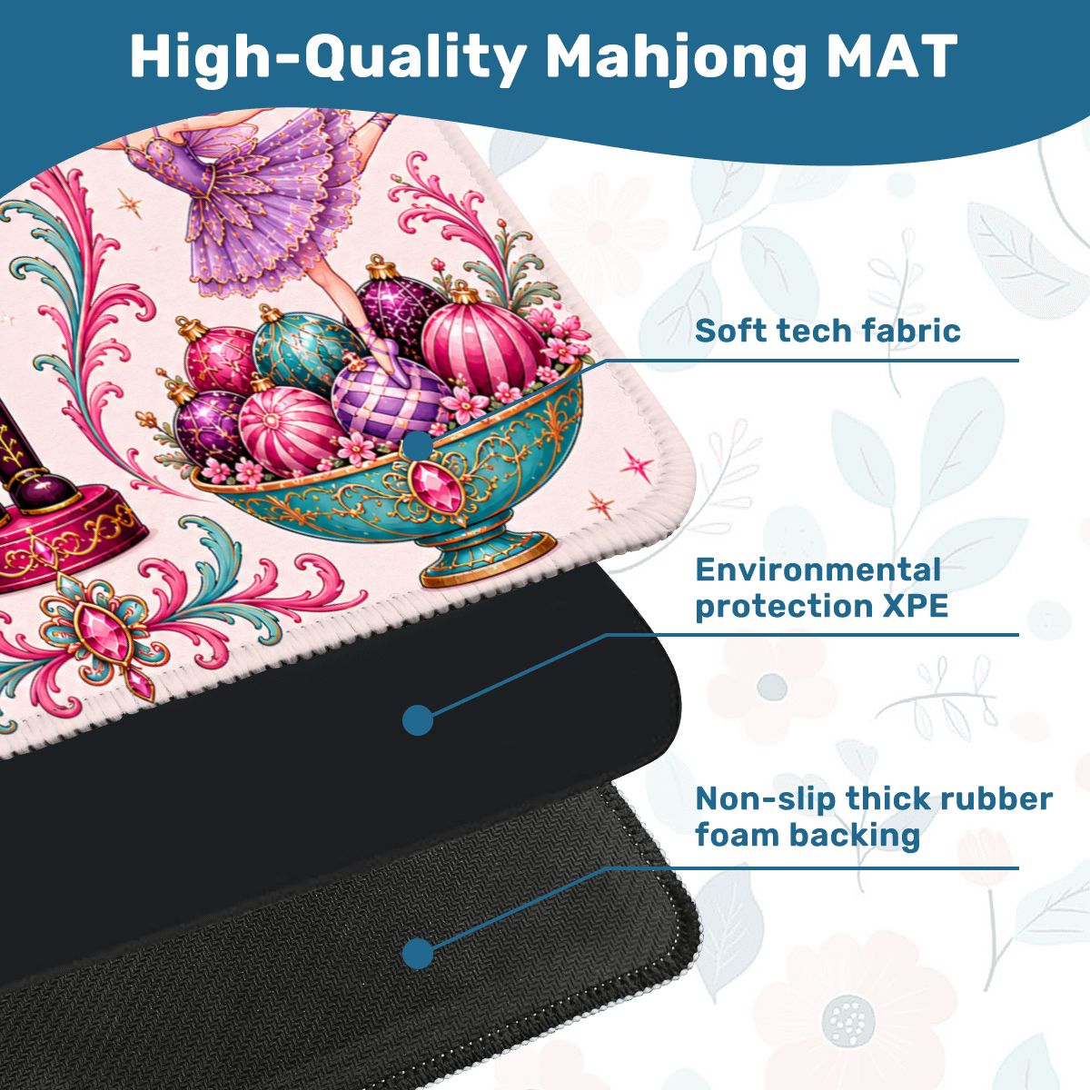Sugar Plum Holiday Nutcracker Christmas Mahjong Mat - Splash Of Mahj And Color Co.