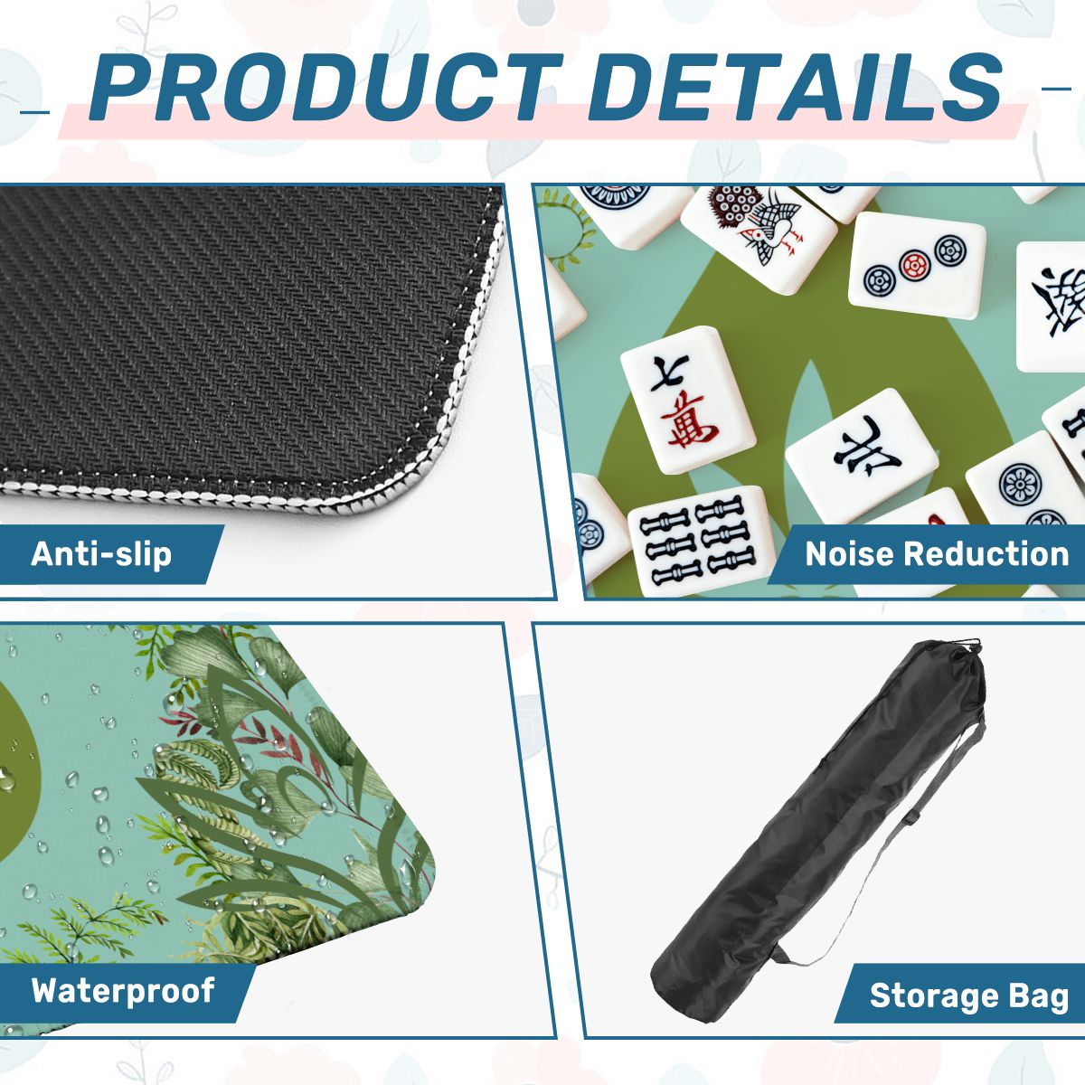 Kongs Bongs And Winds Cannabis Mahjong Mat - Splash of Color Co.