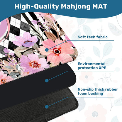 Harlequin Romance Floral Preppy Mahjong Mat - Splash of Color Co.