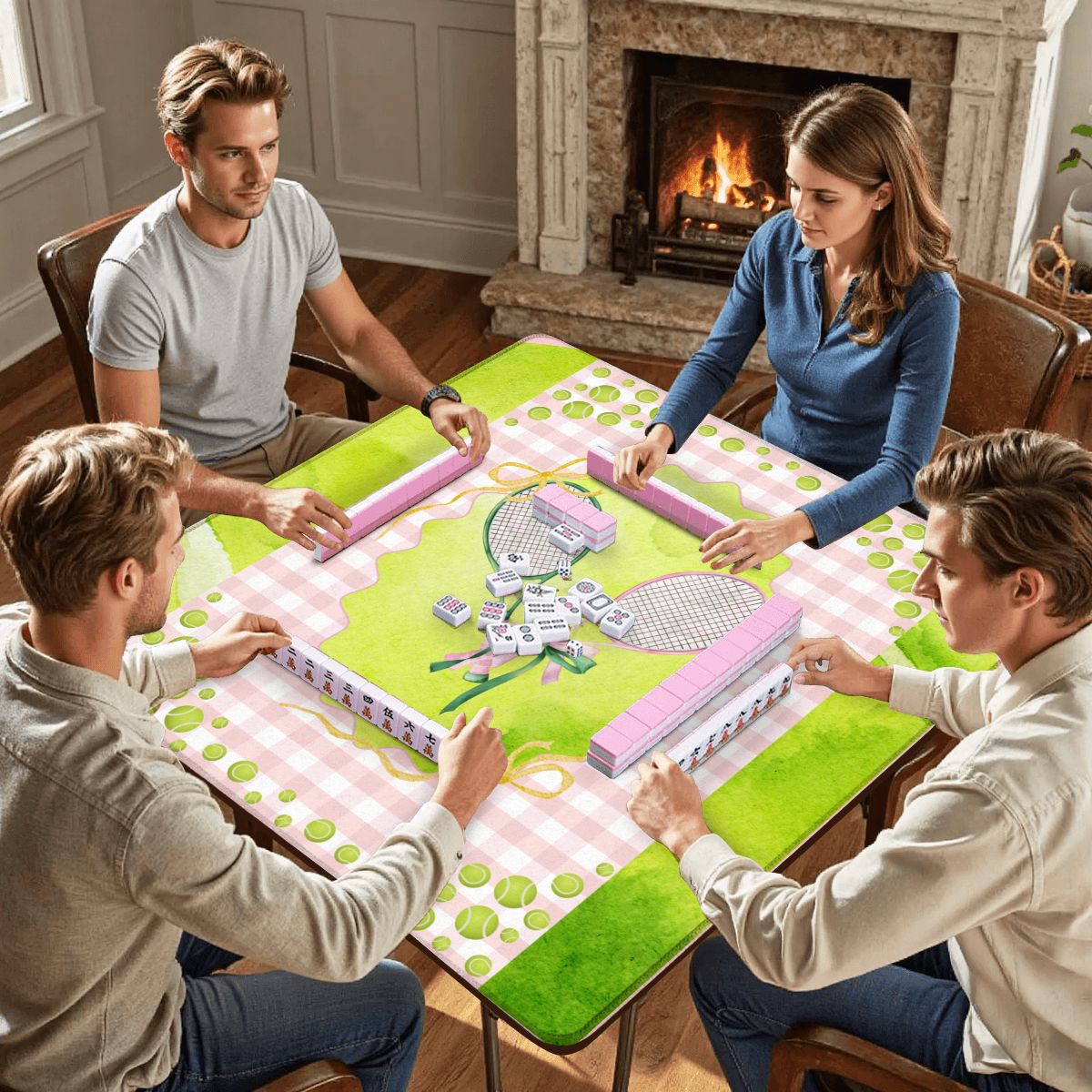 Mahjong Tennis Mat Court Of Winds - Splash of Color Co.