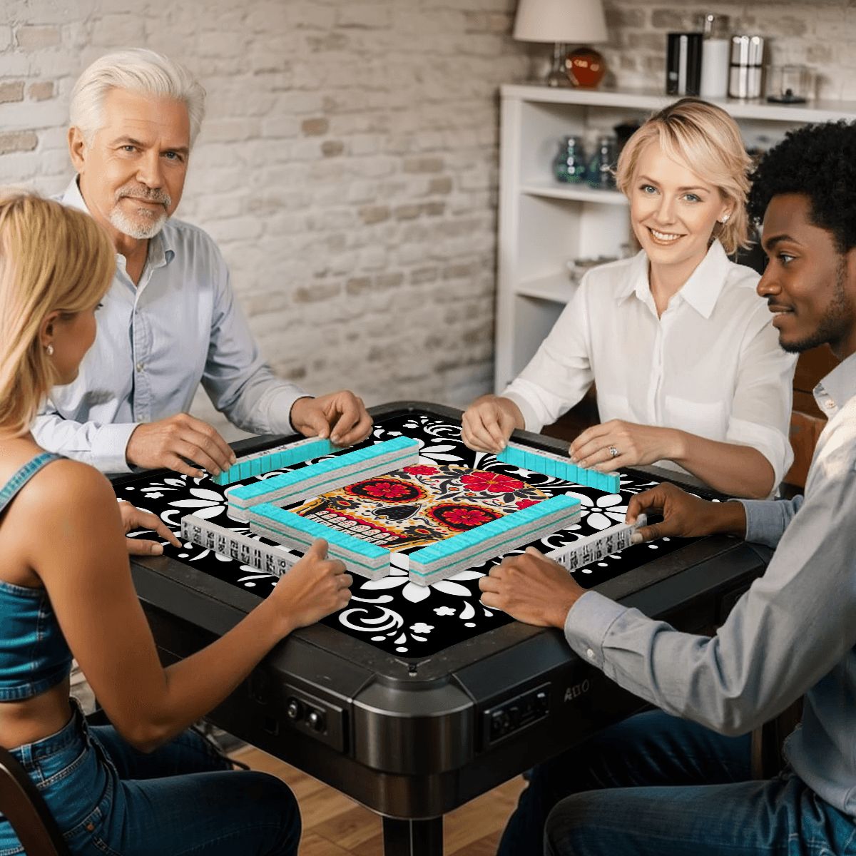 Sugar Skull Mahjong Mat - Splash of Color Co.