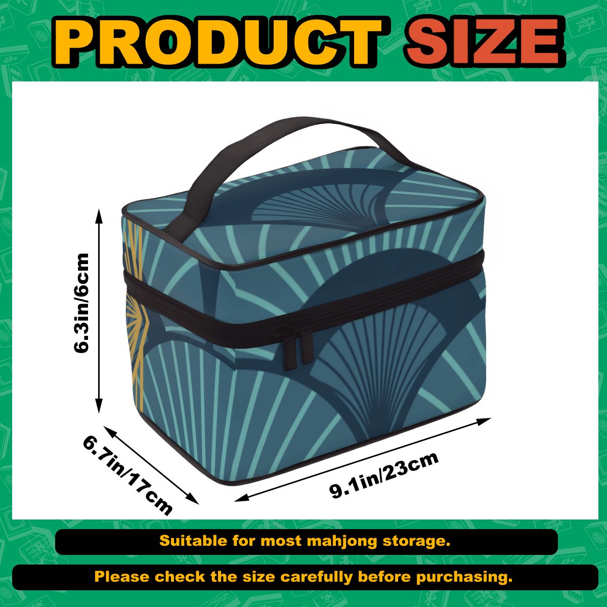 Art Deco Portable Mahjong Tile Bag - Splash of Color Co.