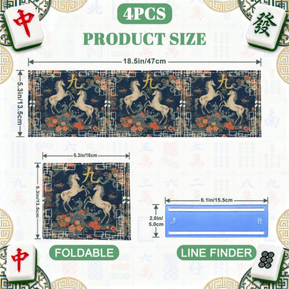 Year Of The Fire Horse 2026 4 Mahjong Card Holder with Line Finder - Splash of Color Co.