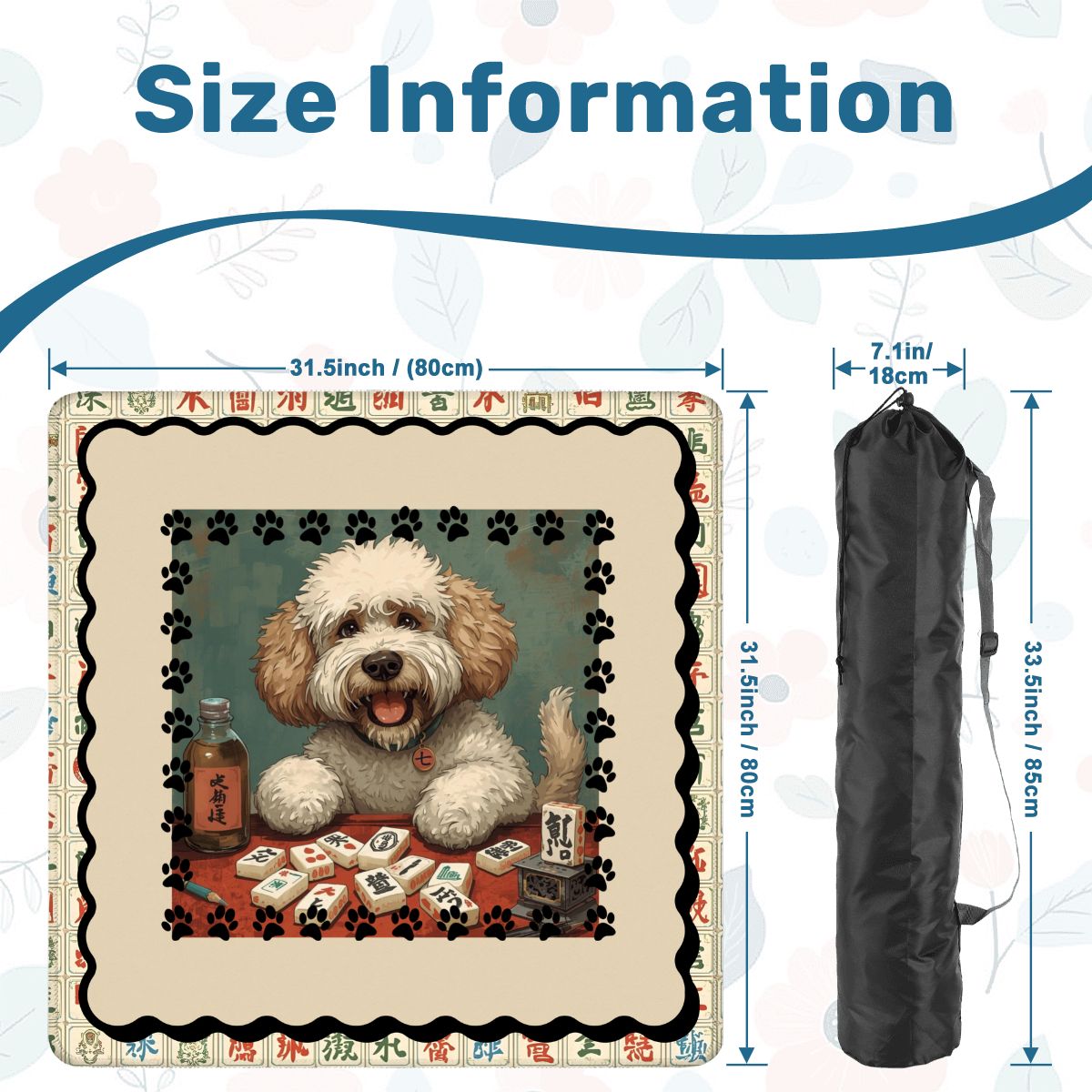 Doodle Dog Dog Playing Mahjong Mat - Splash of Color Co.