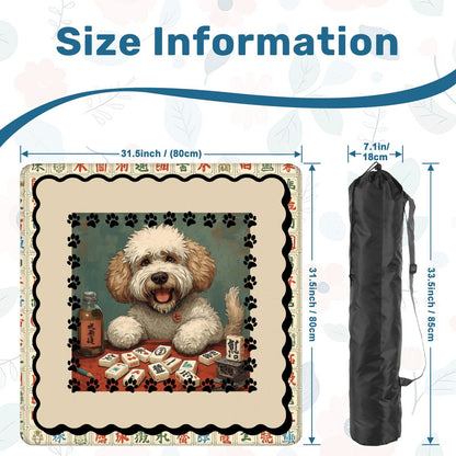 Doodle Dog Dog Playing Mahjong Mat - Splash of Color Co.