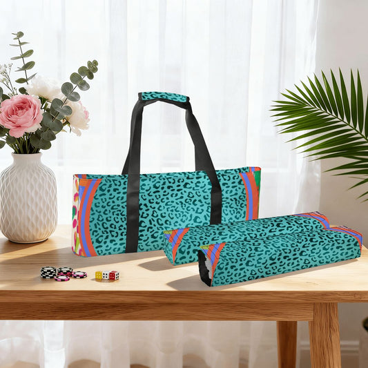 Blue Lagoon Mahjong Bag Set For Tiles And Racks - Splash of Color Co.