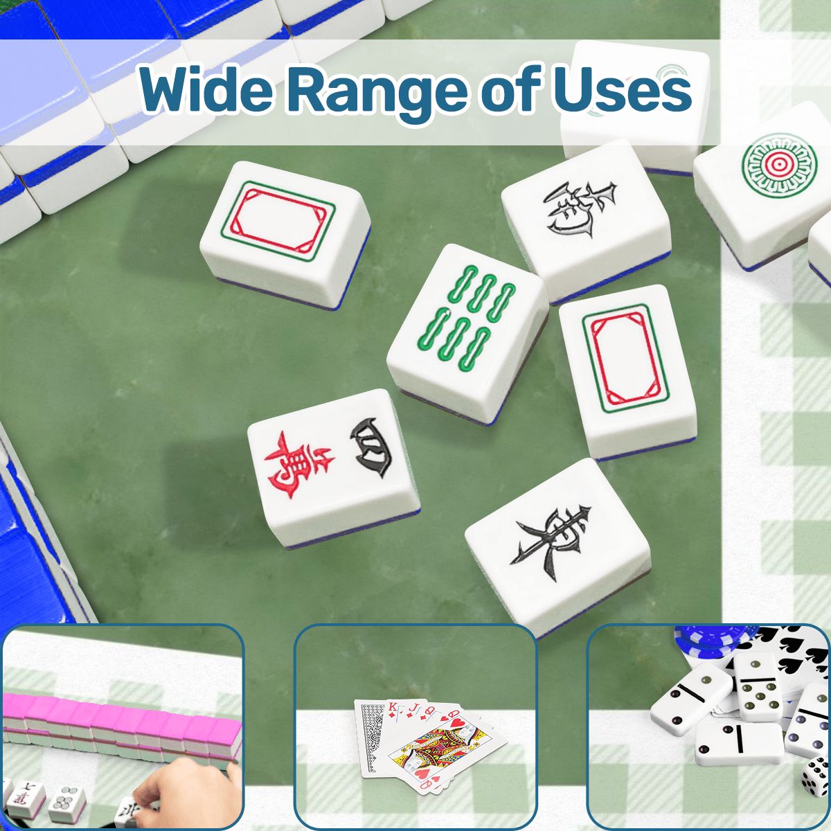 Jade Ite Green Nostalgic Gingham Mahjong Mat - Splash Of Mahj And Color Co.