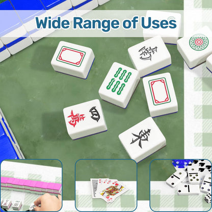 Jade Ite Green Nostalgic Gingham Mahjong Mat - Splash Of Mahj And Color Co.