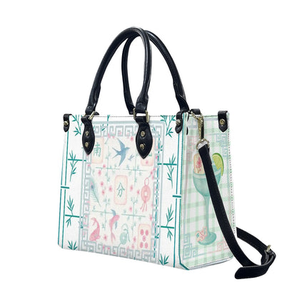 Preppy Mahjong Handbag, Shoulder Bag, Pastel Blue, Green Pink Yuppy Tote Bag for Women