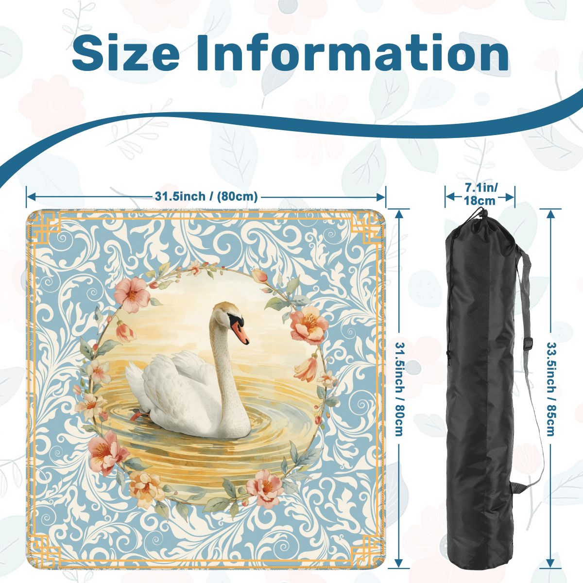 On Golden Pond Swan Mahjong Mat - Splash of Color Co.