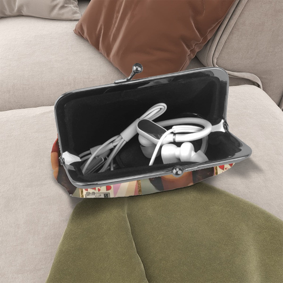 The Era Of Mahjong Looks Good On You Women's Leather Kiss Lock Coin Purse - Splash of Color Co.