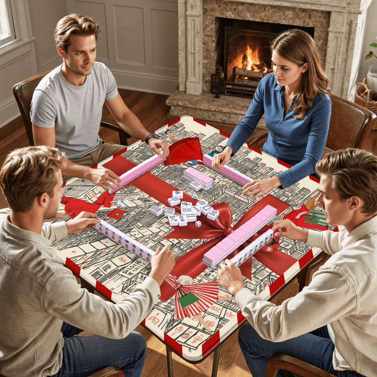 We Built This City Of Mahjong Walls Festive Christmas Nostalgic Mahjong - Splash of Color Co.