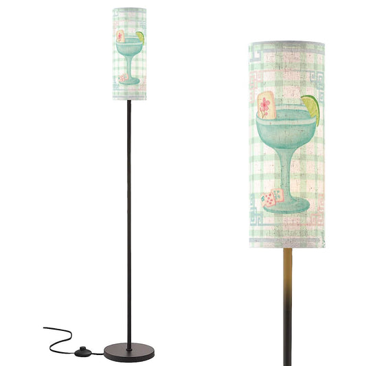 Whimsical Watercolor Mahjong Lover Reading Nook Modern Floor Lamp