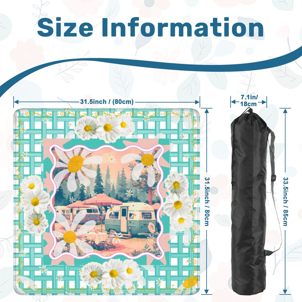 Glamper Boom Yesteryear Daisy Camping, Picnic Mahjong Mat - Splash of Color Co.