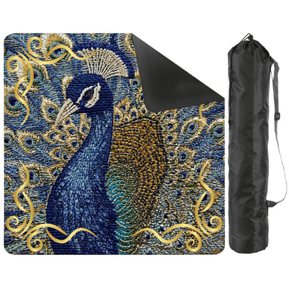 Floral Elegant Peacock Faux Needlepoint Mahjong Mat - Splash of Color Co.