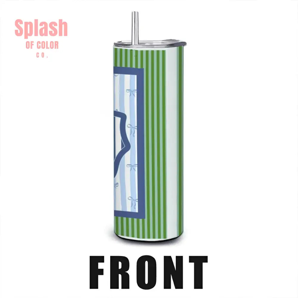 20oz Straight Stainless Steel Tumbler with Straw（Made in USA) - One Size - Drinkware