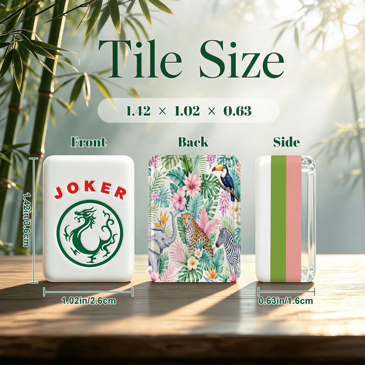 Jungle Love Traditioanl 4 Layer American Mahjong Tiles Set And Carry Case - Splash Of Mahj And Color Co.