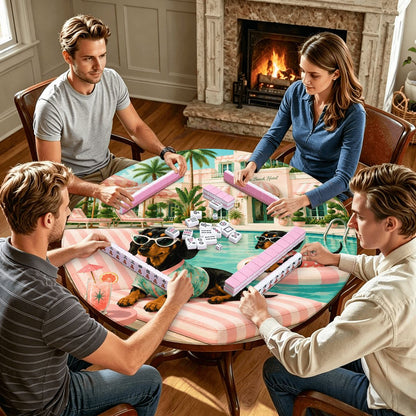 Floating At The Doxie Hotel Round Mahjong Mat