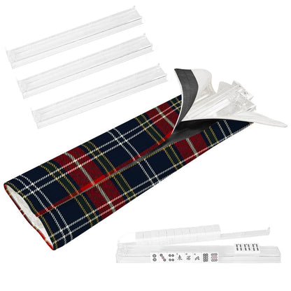 Tartan Plaid 4 Mahjong Tile Pusher Racks with Bag - Splash Of Mahj And Color Co.