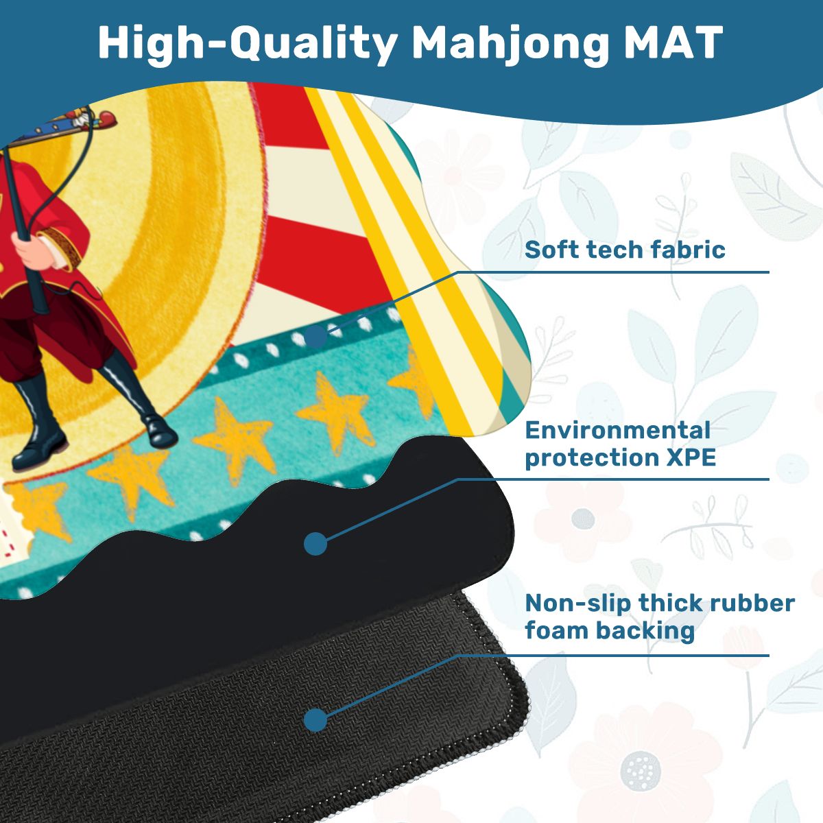 Send in the Clowns Circus Themed Scalloped Mahjong Mat - Splash of Color Co.