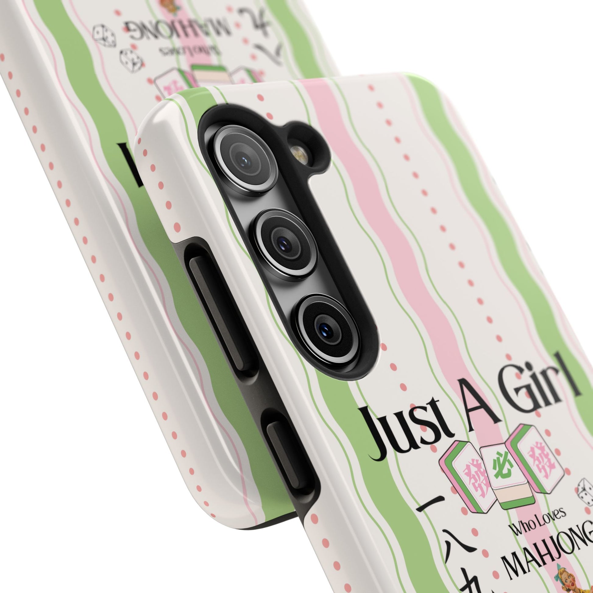 Just A Girl Who Loves Mahjong Phone Case | Mahjong Tiles Pattern - Splash of Color Co.