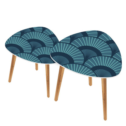 Art Deco Royal Blue Modern NestingTriangle Coffee Table Set - Splash of Color Co.