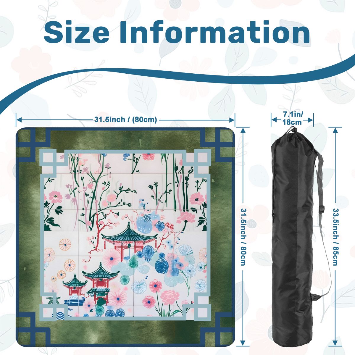 Malachite Mahjong Mat Asian Motif - Splash of Color Co.