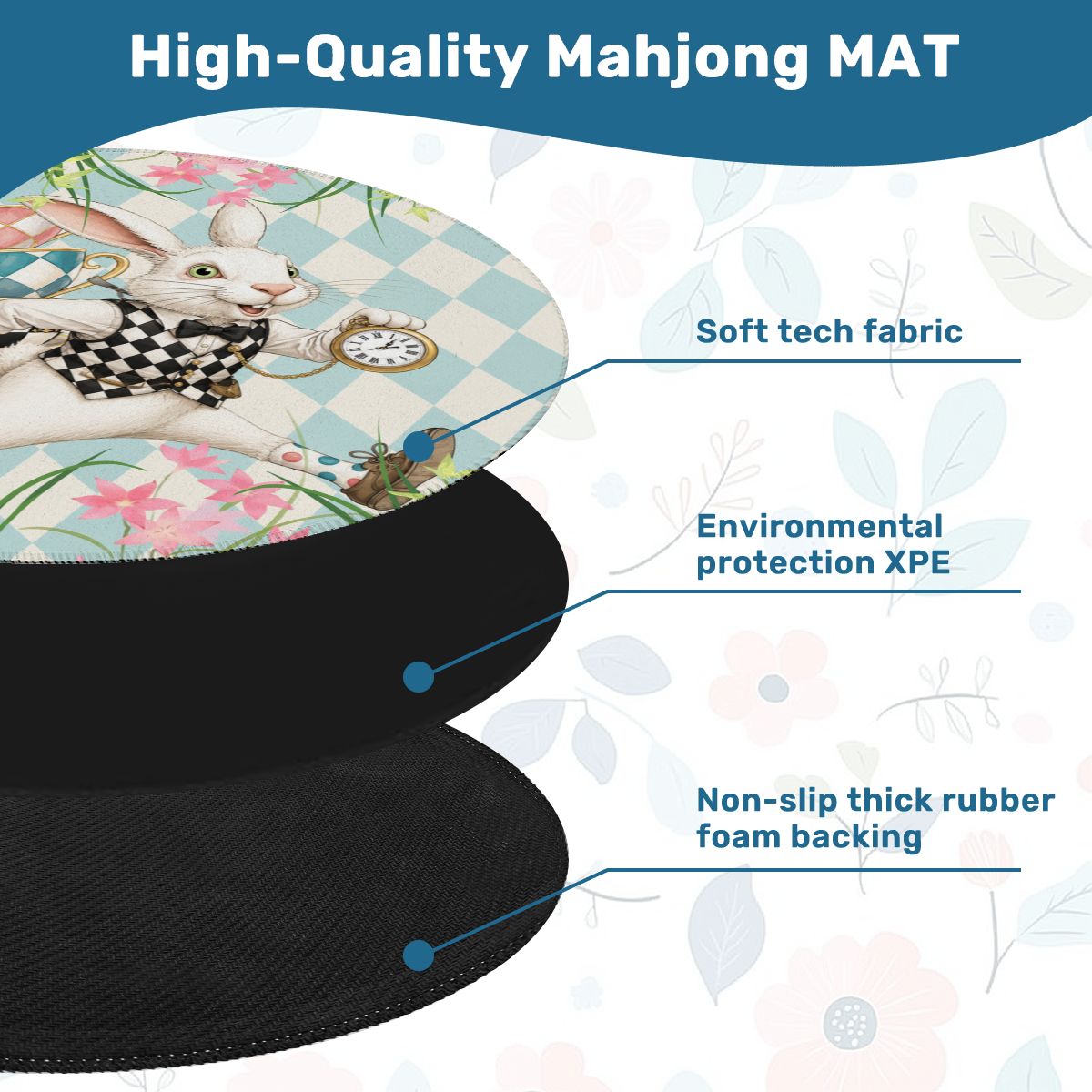 Go Ask Alice Harlequin Romance Round Mahjong Mat