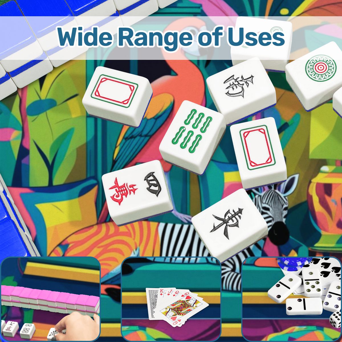 Wild Thang Animal Safari Mahjong Mat - Splash of Color Co.