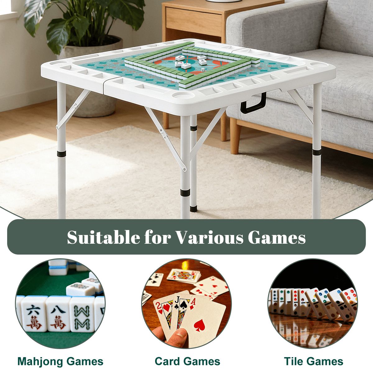 Modern Norwegian Flower Mini Mahj Mat And Foldable Mahjong Table - Splash of Color Co.