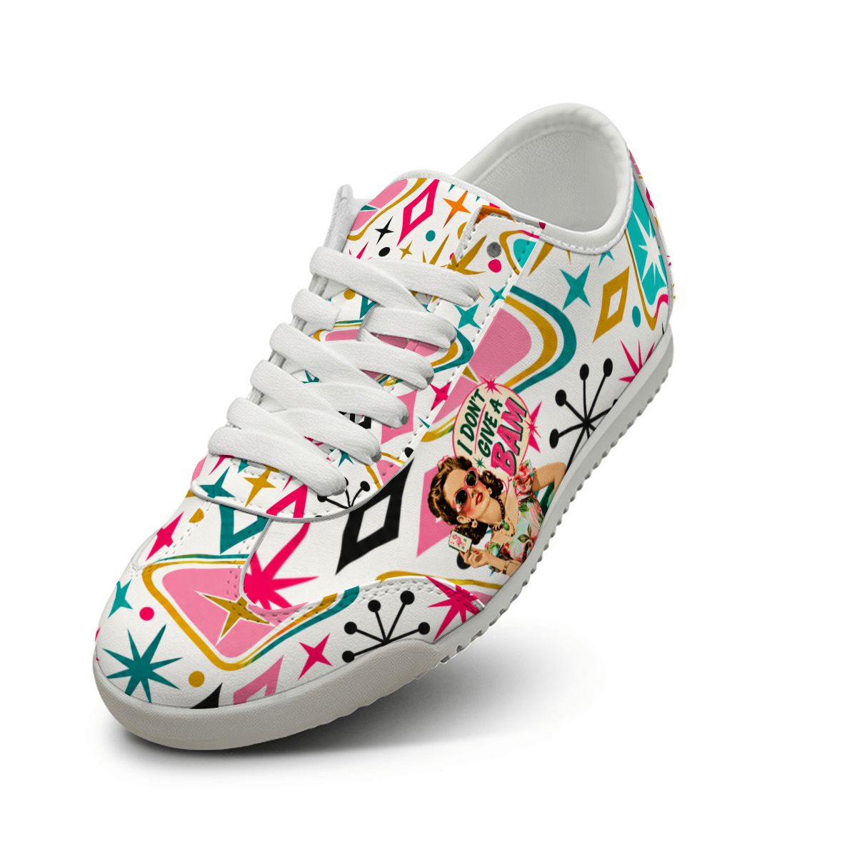 Funny Mahjong Lover I Don't Give A Bam Retro Casual Sneakers