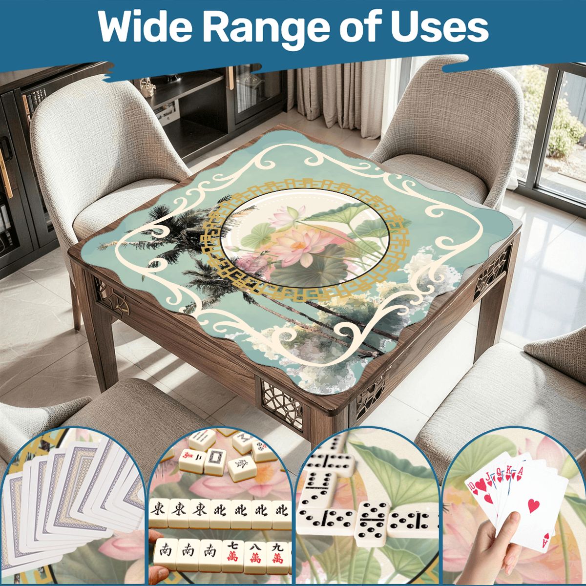 Lilly On The Lanai Scalloped Mahjong Mat - Splash of Color Co.