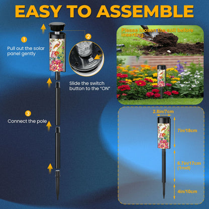 Asian Garden Tobacco Leaf Chinoiserie Outdoor Solar Lights - Splash of Color Co.