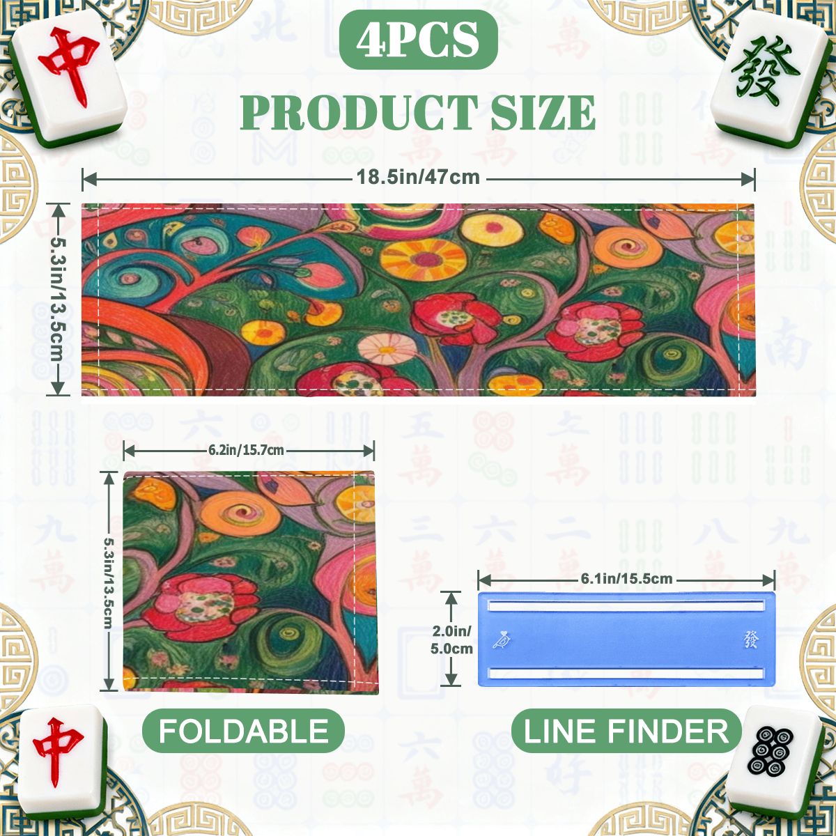 Klimt Watercolor 4 Mahjong Card Holder with Line Finder 1 - Splash Of Mahj And Color Co.