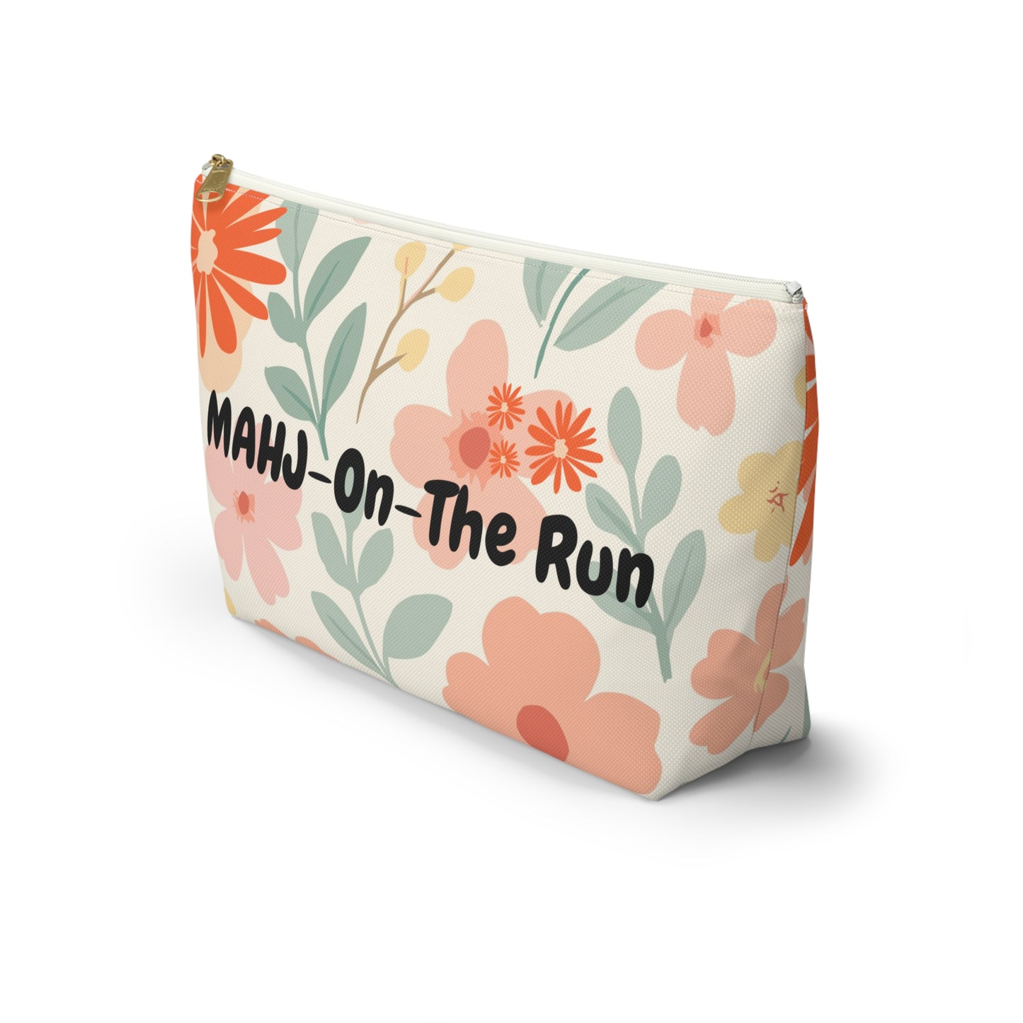 Mahj On The Run Floral Designed Tile Accessory Pouch - Splash of Color Co.