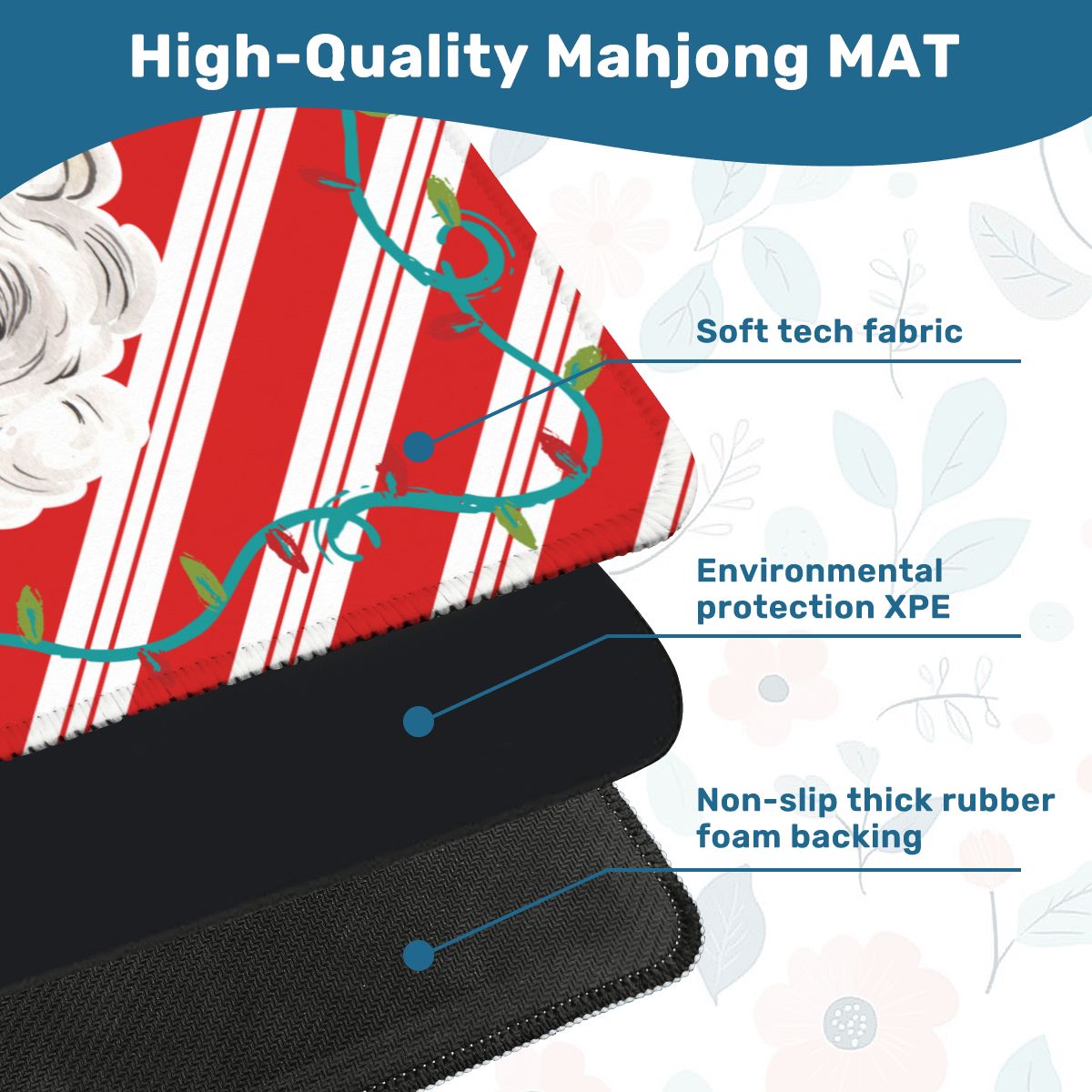 Santa Stop Here Mahjong Christmas Play Mat - Splash Of Mahj And Color Co.